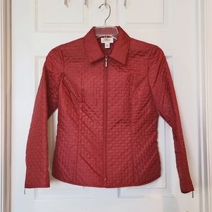 TALBOTS dotted full zip jacket. Size 8.  Beautiful  color.